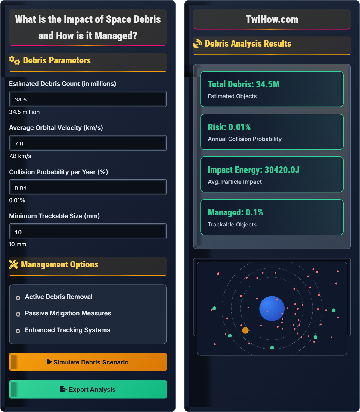 What is the impact of space debris and how is it managed?