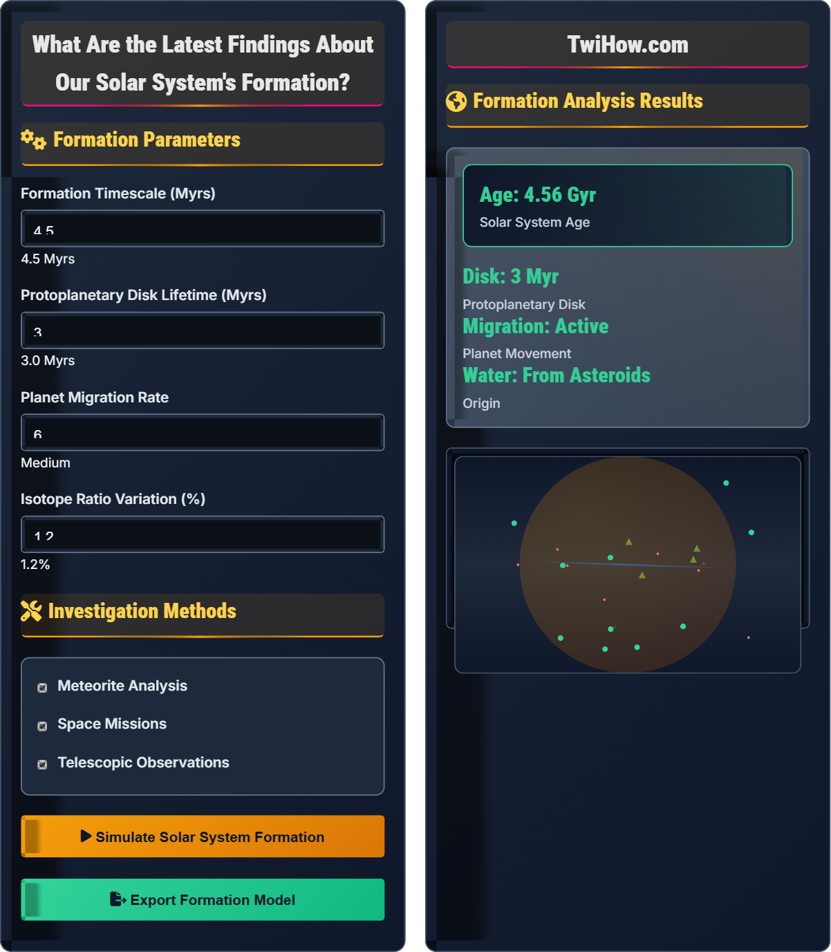 What are the latest findings about our solar system's formation?