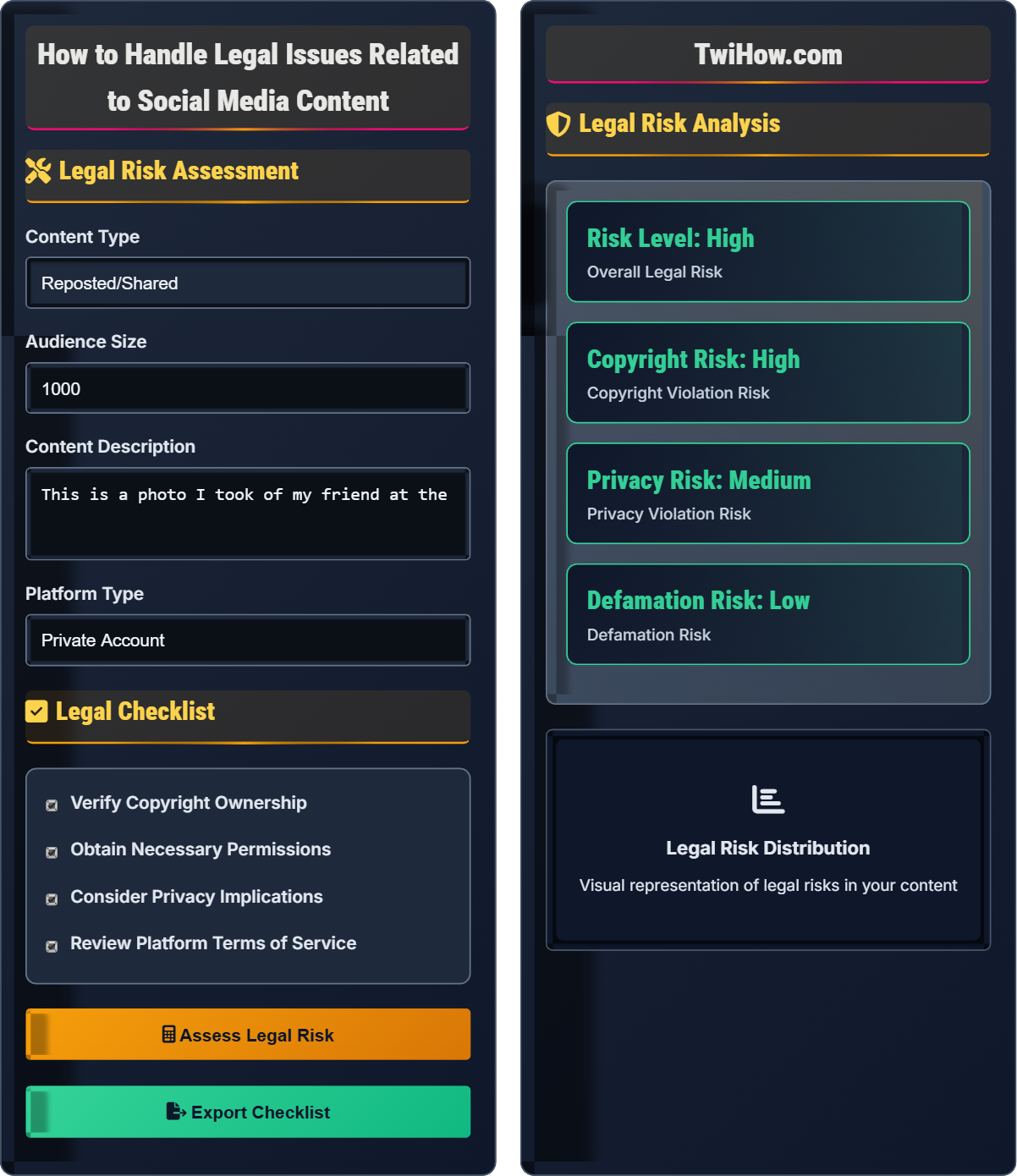 How do I handle legal issues related to social media content?