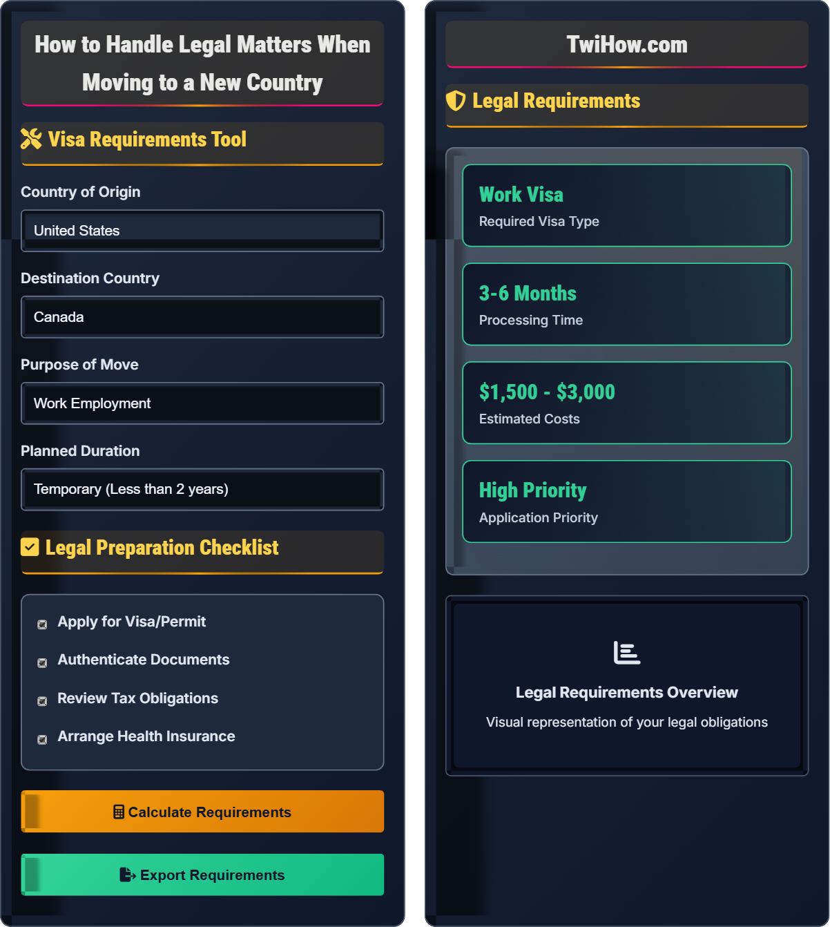 How do I handle legal matters when moving to a new country?