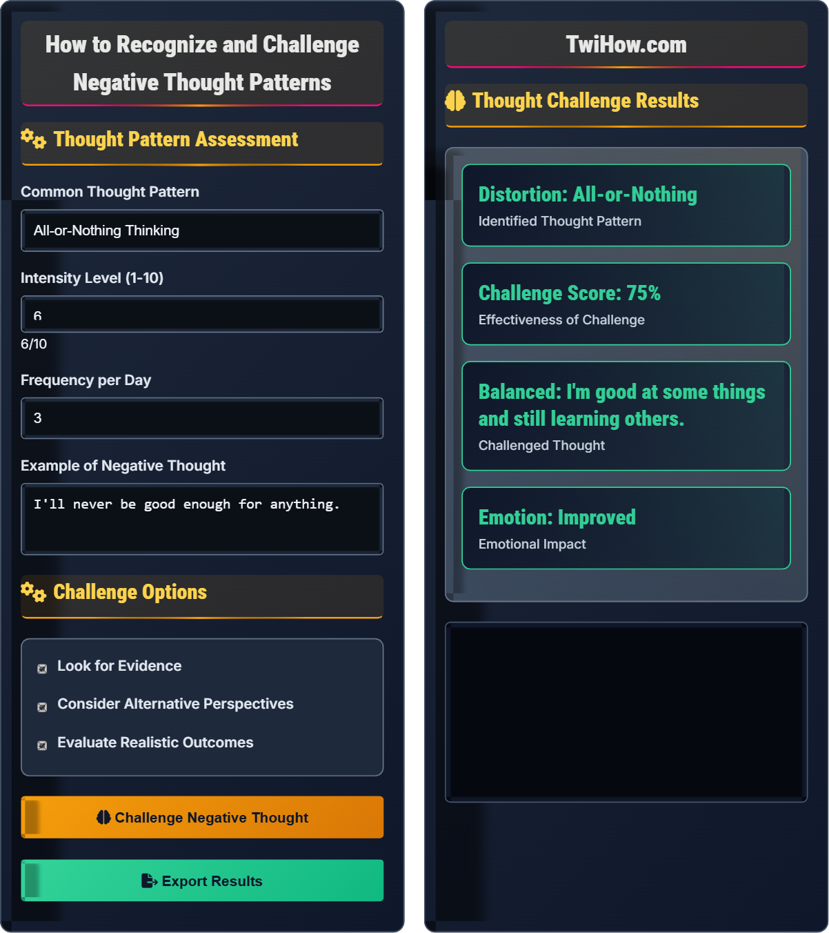 How do I recognize and challenge negative thought patterns?
