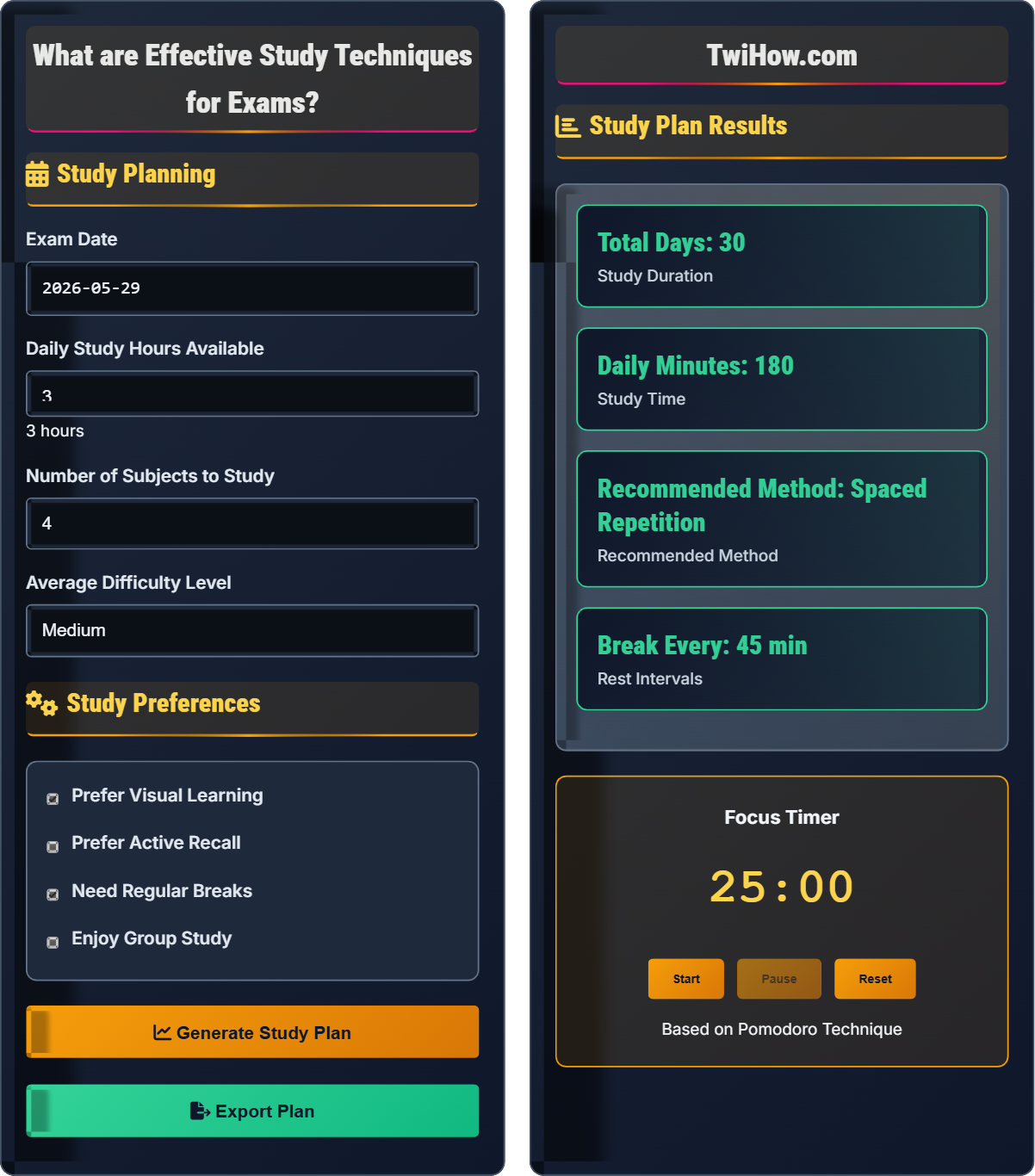 What are effective study techniques for exams?
