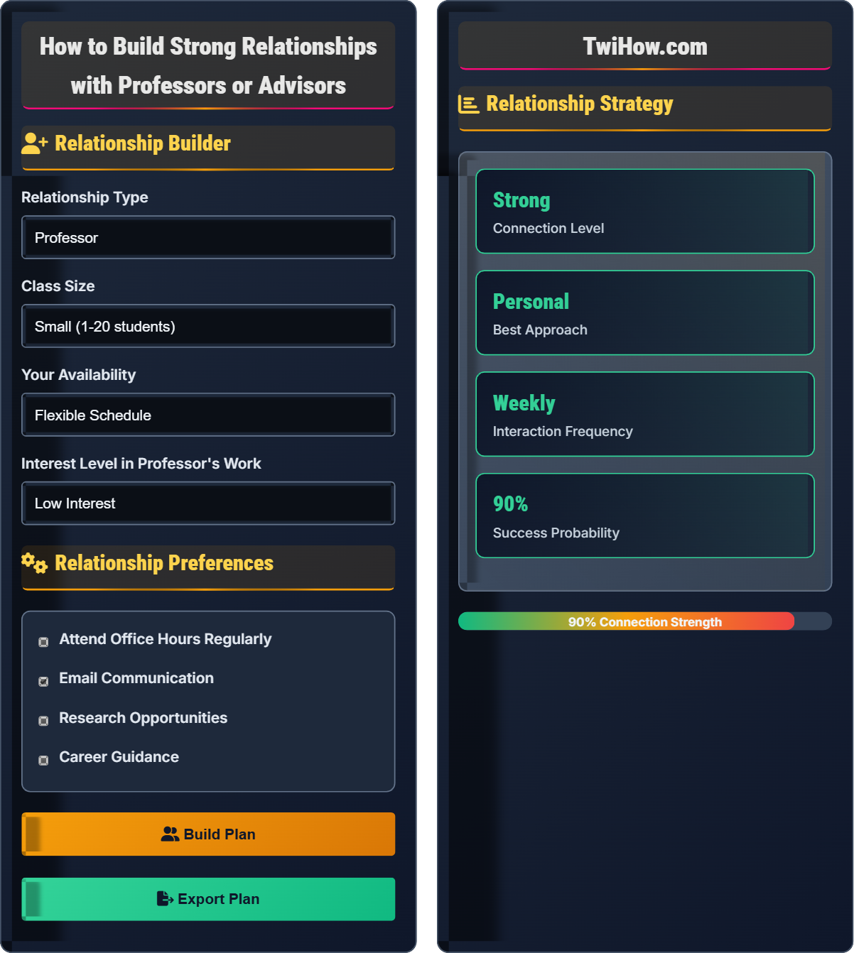 How do I build a strong relationship with professors or advisors?