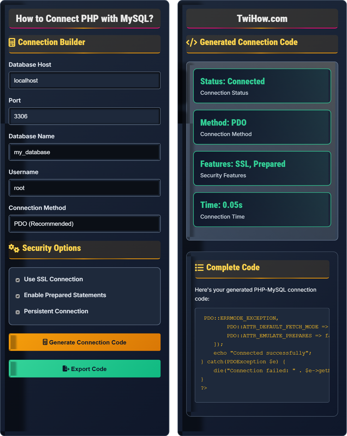 How to connect PHP with MySQL?